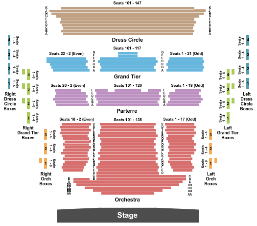 Diamonstein Concert Hall American Ballet Theatre Seating Chart